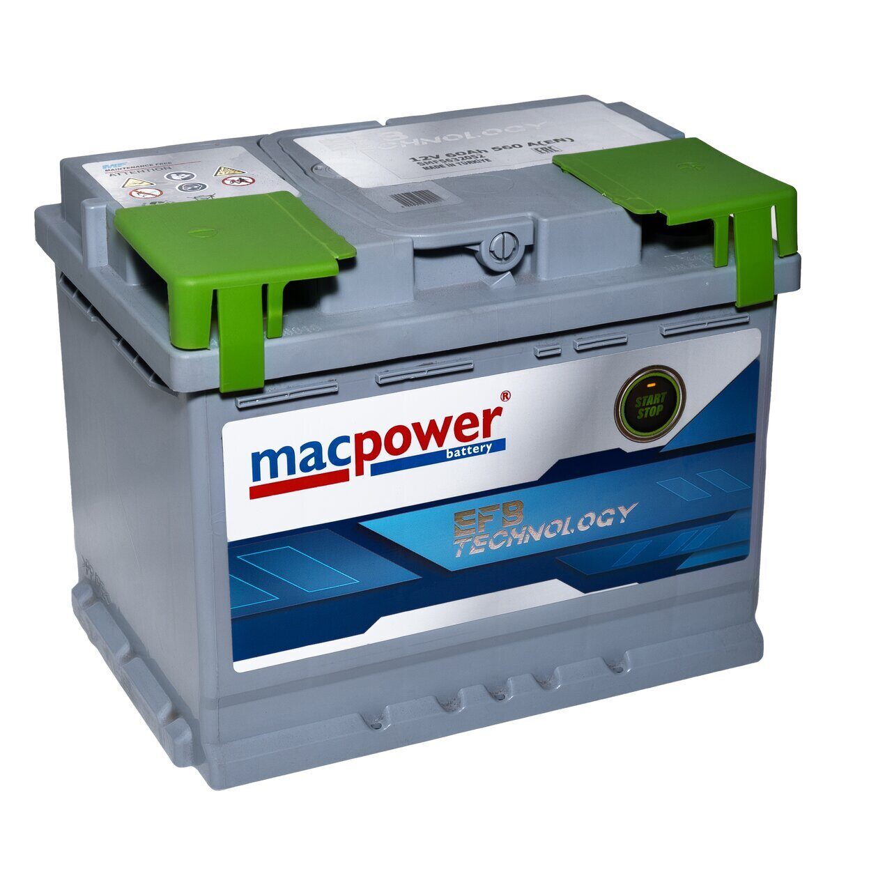 Аккумулятор MACPOWER EFB 6СТ60з обр. 242*175*190 Турция